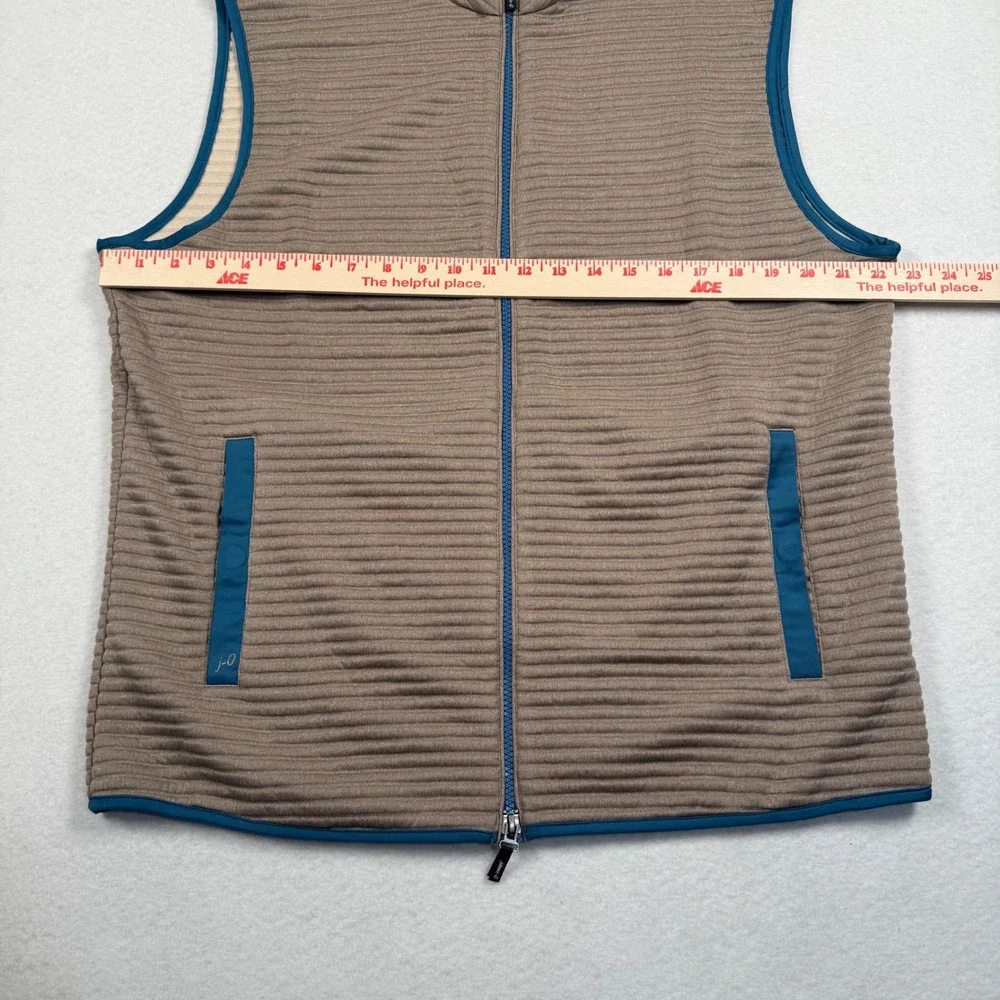 Johnnie O Notch Vest Mens Large Birch Beige Gray Full Zip Ribbed JMVT1630